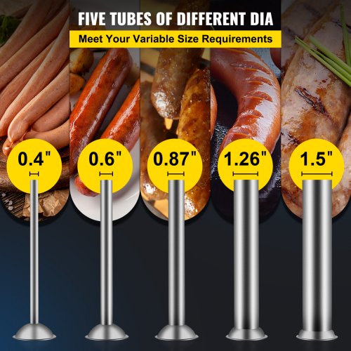 VEVOR Embutidora de Chorizos Horizontal de Acero Inoxidable 7L Llenadora Manual de Salchichas para Hacer Salchichas Chorizo Hot Dogs Bratwurst Adecuado Tanto para Uso Doméstico Como Comercial