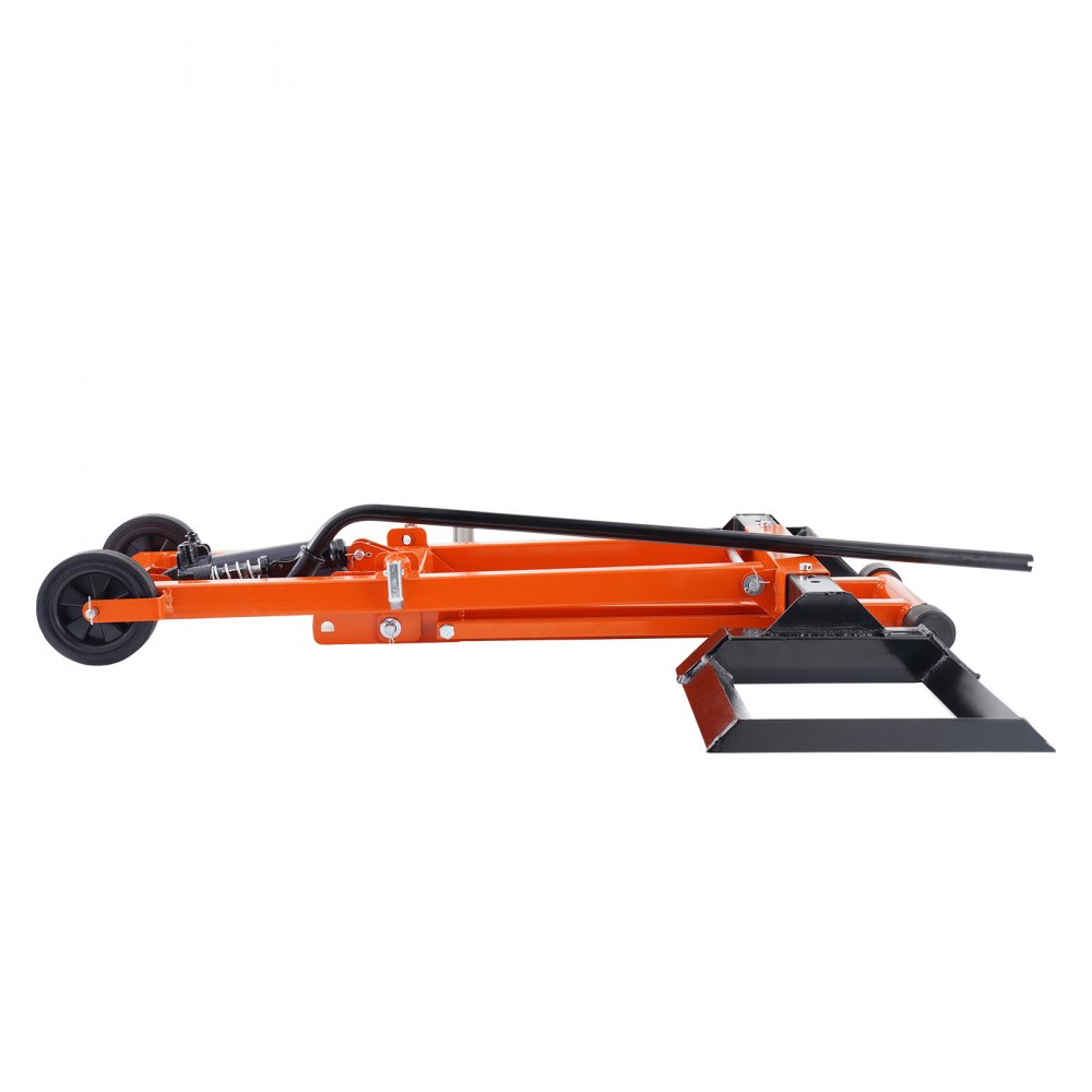 VEVOR Elevador de Cortacésped Móvil Ajustable con Gato Hidráulico, Capacidad de Peso de 225 kg, Acero al Carbono Sólido, para Tractores y Cortadoras de Césped de Giro Cero, Naranja, 1,0 x 1,0 x 0,1 m