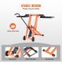 VEVOR Elevador a Cortacésped con Gato Hidráulico Carga 225 kg 1,0 x 1,0 x 0,1 m