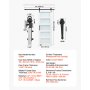 VEVOR Puerta Corrediza de Granero, Panel de la Puerta de MDF y Vidrio 813 x 2134 mm con Kit de Herrajes, Superficie de PVC Impermeable y Marco en H, Deslizamiento Suave para Sala de Estar y Baño