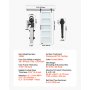 VEVOR Puerta Corrediza de Granero, Panel de la Puerta de MDF y Vidrio 762 x 2134 mm con Kit de Herrajes, Superficie de PVC Impermeable y Marco en H, Deslizamiento Suave para Sala de Estar y Baño