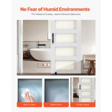 VEVOR Puerta Corrediza de Granero de MDF y Vidrio 914 x 2134 mm con Marco en H