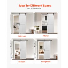 VEVOR Puerta Corrediza de Granero de MDF de 762 x 2134 mm con Kit de Herrajes