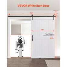 VEVOR Puerta Corrediza de Granero de MDF de 1219 x 2134 mm con Kit de Herrajes