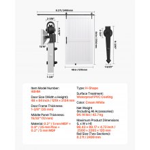 VEVOR Puerta Corrediza de Granero de MDF de 1219 x 2134 mm con Kit de Herrajes