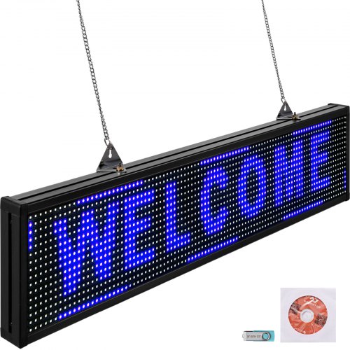 Vevor Letrero Wifi Brillante Azul Deslizante Letrero Luminoso Led 38" X 6,5" P10