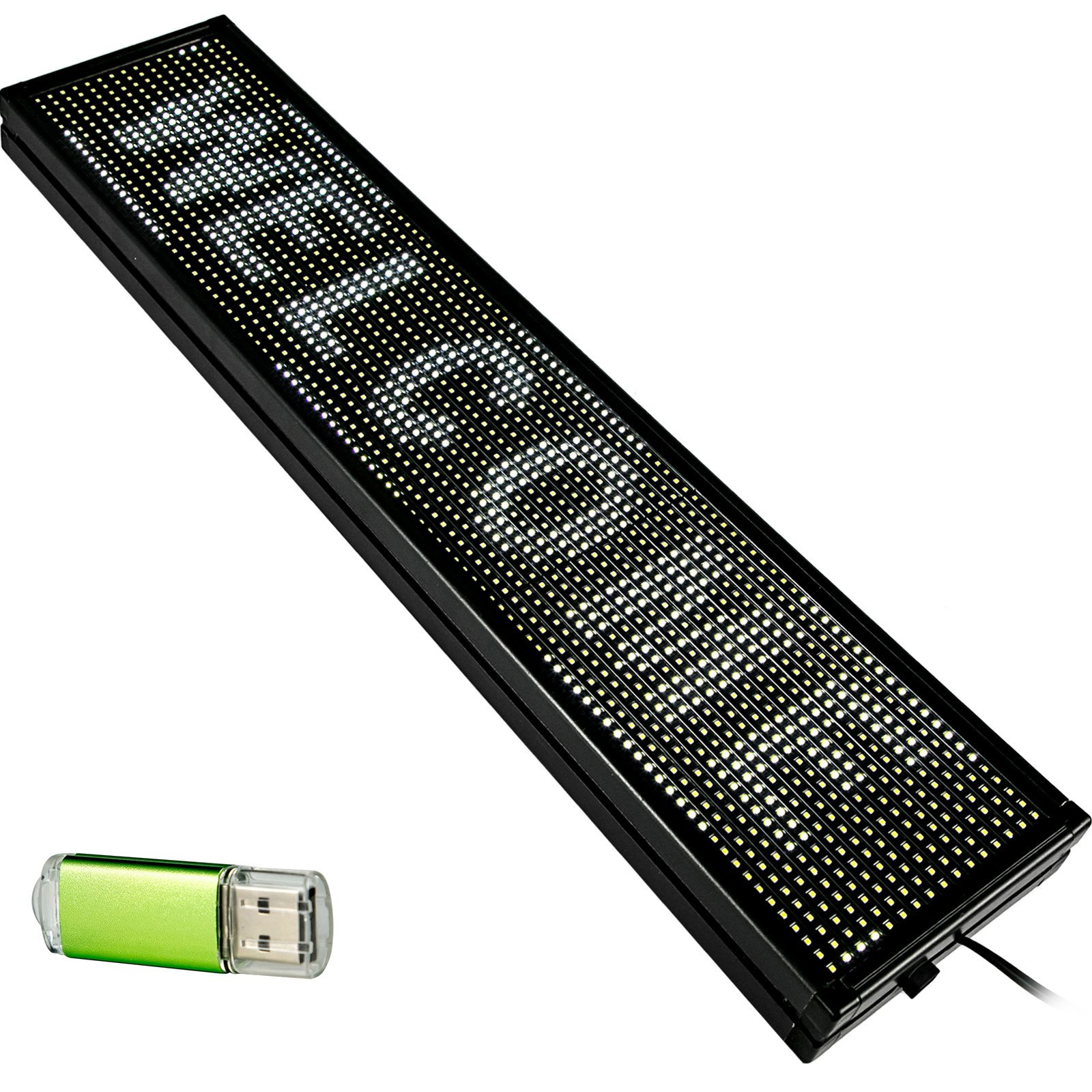 Letrero De Desplazamiento Led Mensaje Blanco 100x20cm 2 Modos Para Publicidad