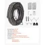 VEVOR Sinfín Tubo de Serpiente Cable de Barrena de Drenaje de 15 m x 9,5 mm Cable de Limpieza de Drenaje Cable de Alcantarillado Tubo de Serpiente