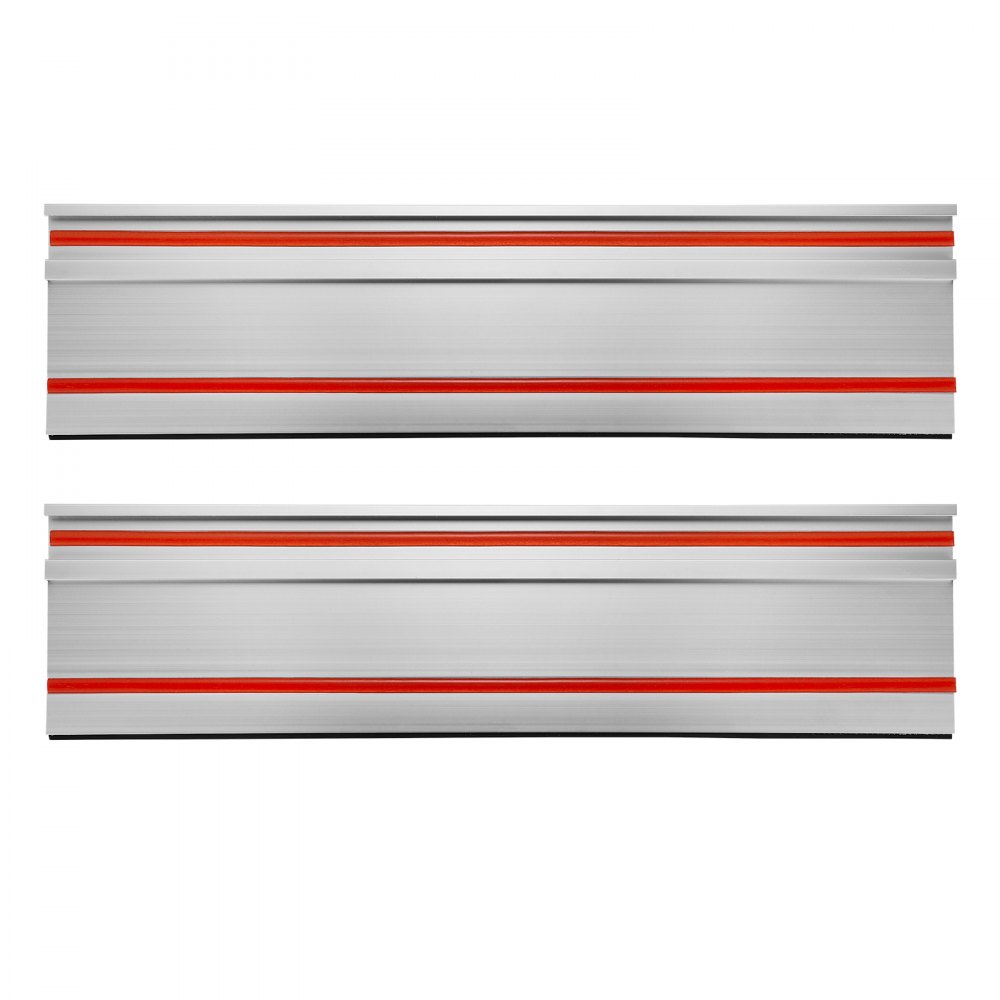 VEVOR Riel Guía para Sierra de Mesa 2 Rieles Guía de Aluminio Extruido de 698,5 mm y 1 Conector, Rango de Corte de 1397 mm Compatible con Sierras de Mesa Makita, Festool y WEN para Carpintería