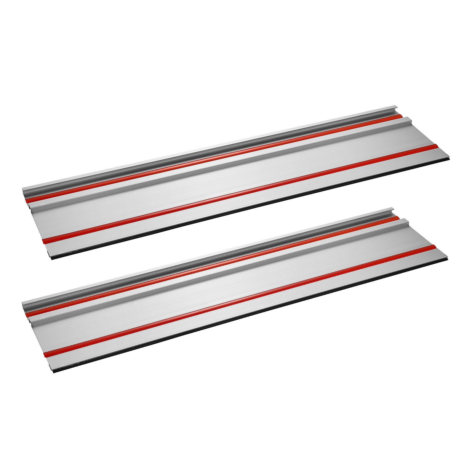 VEVOR Riel Guía para Sierra de Mesa 2 Rieles Guía de Aluminio Extruido de 698,5 mm y 1 Conector, Rango de Corte de 1397 mm Compatible con Sierras de Mesa Makita, Festool y WEN para Carpintería