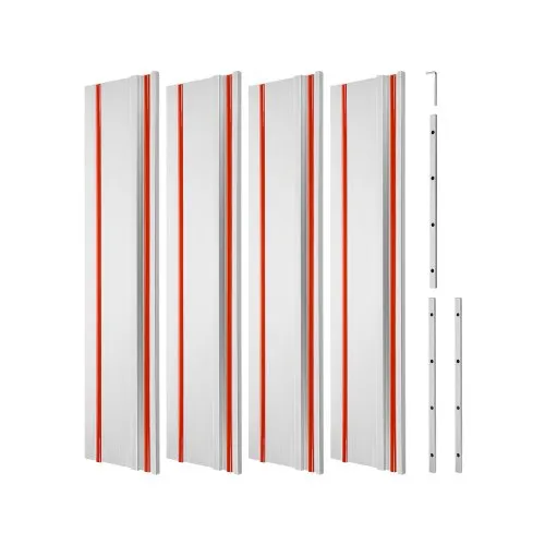 VEVOR Riel Guía para Sierra de Mesa 4 Rieles Guía de Aluminio Extruido de 698,5 mm y 3 Conector, Rango de Corte de 2794 mm Compatible con Sierras de Mesa Makita, Festool y WEN para Carpintería