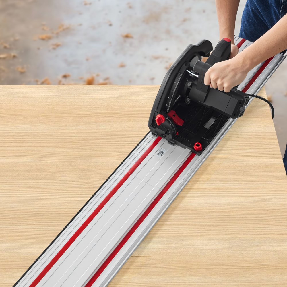 VEVOR Riel Guía para Sierra de Mesa, Rango de Corte de 139,7 cm, Incluye 2 Rieles Guía de Aluminio Extruido de 698,5 mm y 1 Conector, para Makita, Festool y WEN, para Proyectos de Carpintería