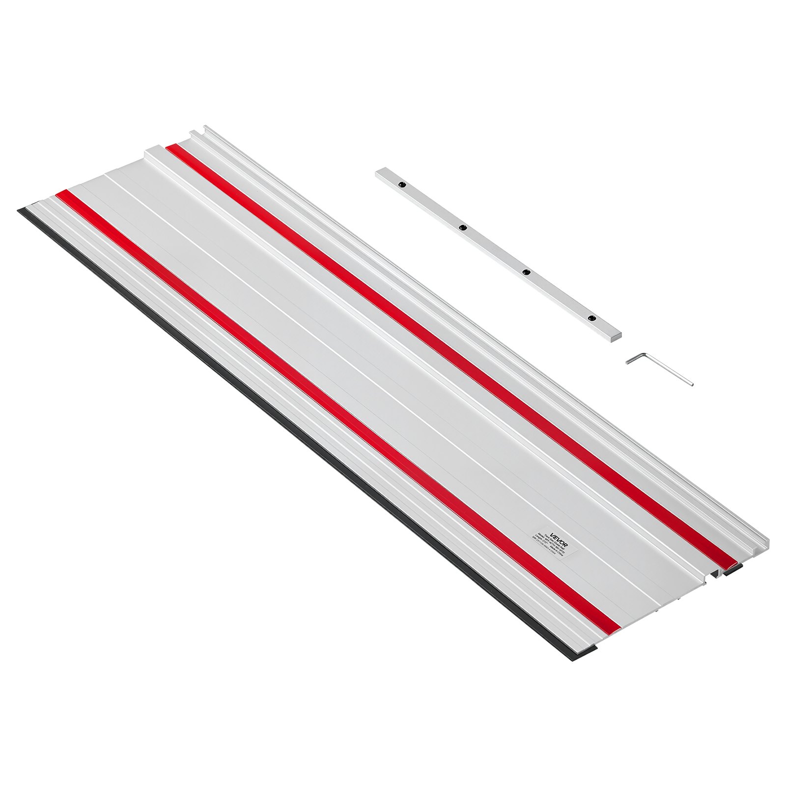 VEVOR Riel Guía para Sierra de Mesa, Rango de Corte de 139,7 cm, Incluye 2 Rieles Guía de Aluminio Extruido de 698,5 mm y 1 Conector, para Makita, Festool y WEN, para Proyectos de Carpintería