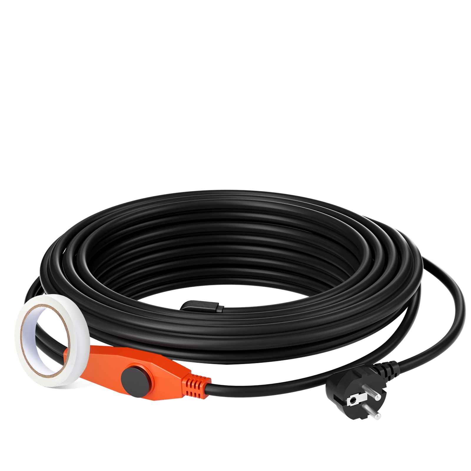 VEVOR Cable Calefactor Anticongelante para Tuberías de 9 m con Termostato Incorporado de 23W/m Instalación Conveniente para Conquistar el Invierno de las Heladas, Protección de Tuberías de Agua