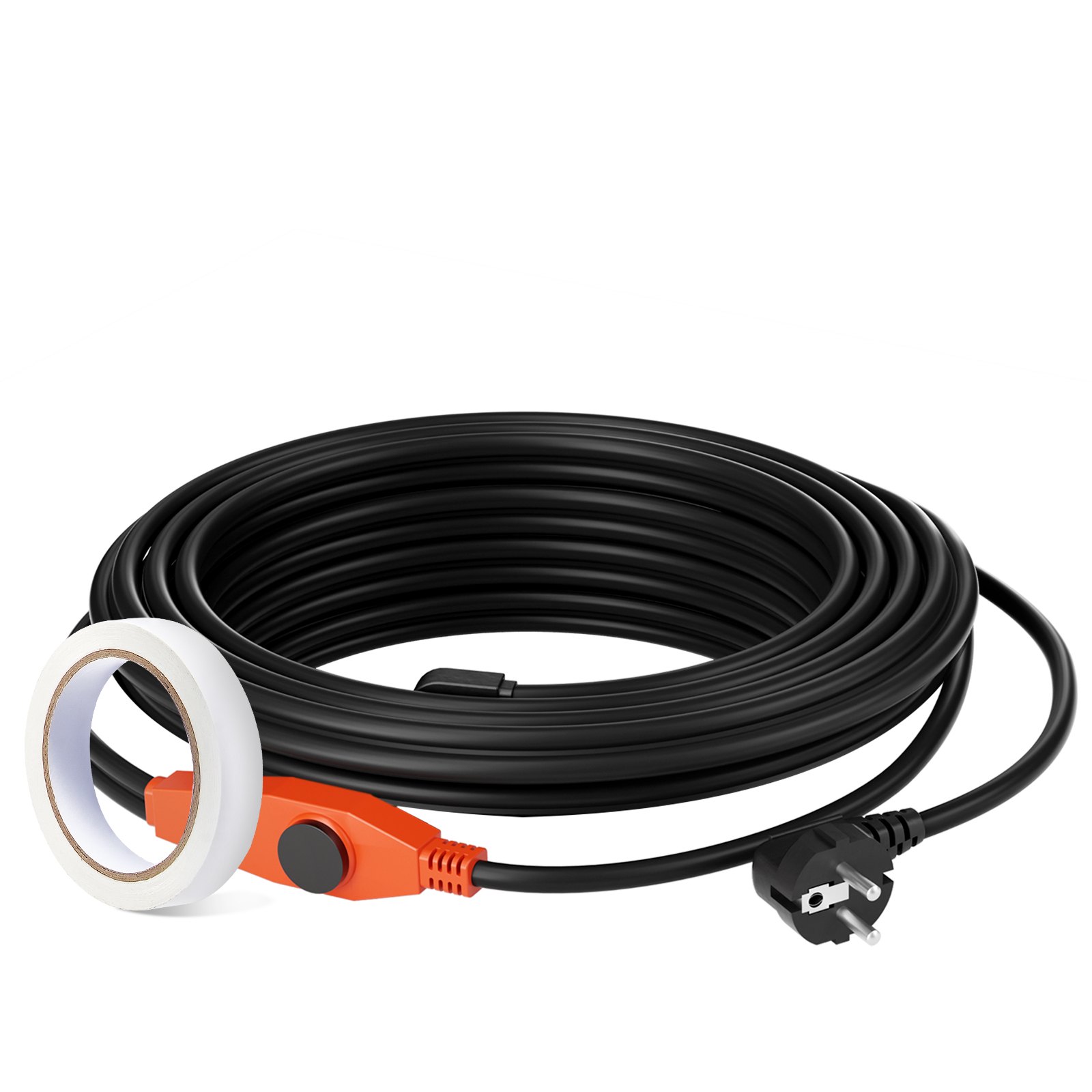 VEVOR Cable Calefactor Anticongelante para Tuberías de 9 m con Termostato Incorporado de 23W/m Instalación Conveniente para Conquistar el Invierno de las Heladas, Protección de Tuberías de Agua