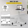 VEVOR Escritorio móvil para computadora portátil de 65x48cm Escritorio ajustable para computadora con grosor de 15mm Mesa auxiliar ajustable en Altura Neumático