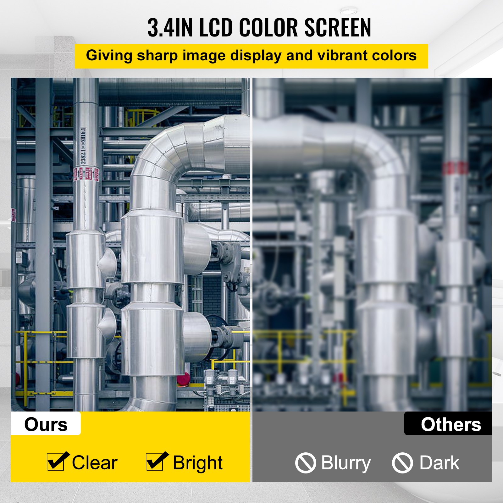 VEVOR Cámara de Inspección de Tuberías 30m Cable con Monitor LCD de 4,3 pulgadas
