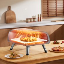 VEVOR Horno de Pizza Eléctrico para Encimera 1800 W 589 x 364 x 279 mm Plata