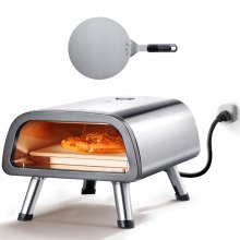 VEVOR Horno de Pizza Eléctrico para Encimera 1800 W 589 x 364 x 279 mm Plata