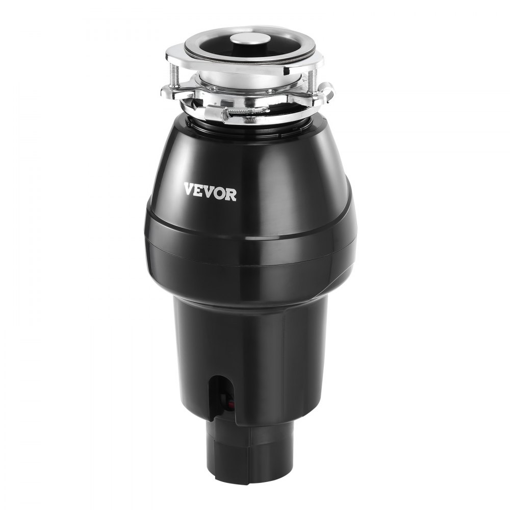 VEVOR Triturador de Basura para Fregadero de Cocina, 3/4 HP, Sistema de Eliminación de Residuos de Alimentos, Montaje de 3 Pernos, 3600 RPM, con Cable de Alimentación, 185 x 185 x 370 mm, Negro
