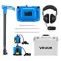 VEVOR Pipe Water Leak Detector for Outdoors, 1Hz-10000Hz, LCD Touchscreen Leakage Detection Locator for 5m Underground Plumbing - with Medium & Large Sensor, 3 Listening Rods, Headphone & Case