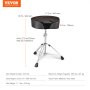 VEVOR Silla de Tambor con Silla de Montar, 560-705 mm de Altura Ajustable, Asiento Acolchado para Tambor con Pies Antideslizantes, Baquetas 5A, Capacidad Máxima de Peso de 227 kg, Giratoria de 360°
