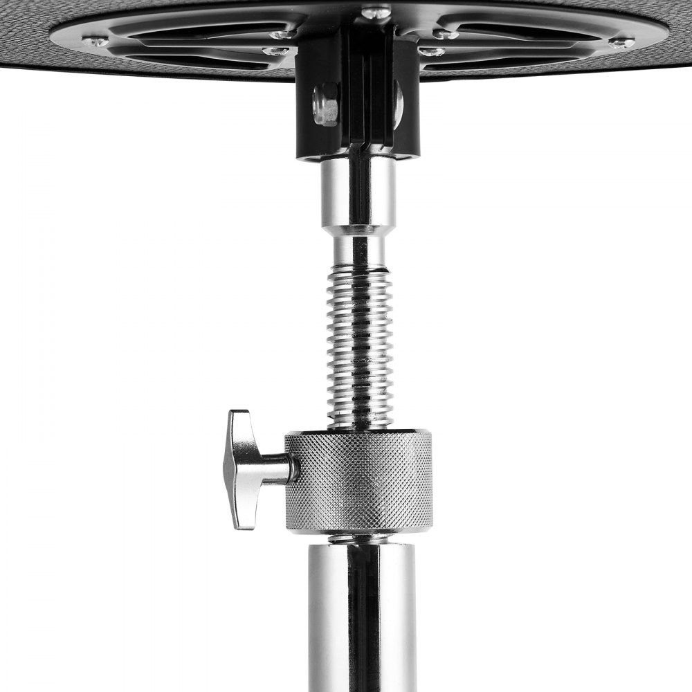 VEVOR Trono de Tambor, 540-670 mm de Altura Ajustable, Asiento Acolchado para Tambor con Pies Antideslizantes, Baquetas 5A, Capacidad Máxima de Peso de 227 kg, Silla de Tambor Giratoria de 360°