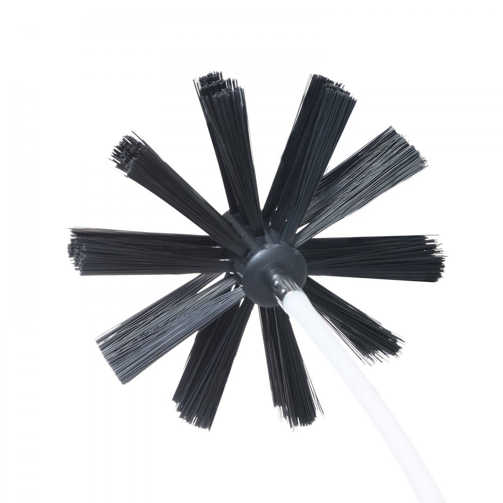 VEVOR Kit de Deshollinador de Chimenea Estufa 12,2m Cepillo de Limpieza de Ventilación 29 PCS Limpieza de Tuberías Varilla de Nailon Cabezal de Cepillo de Polipropileno Conectores de Acero de Aleación