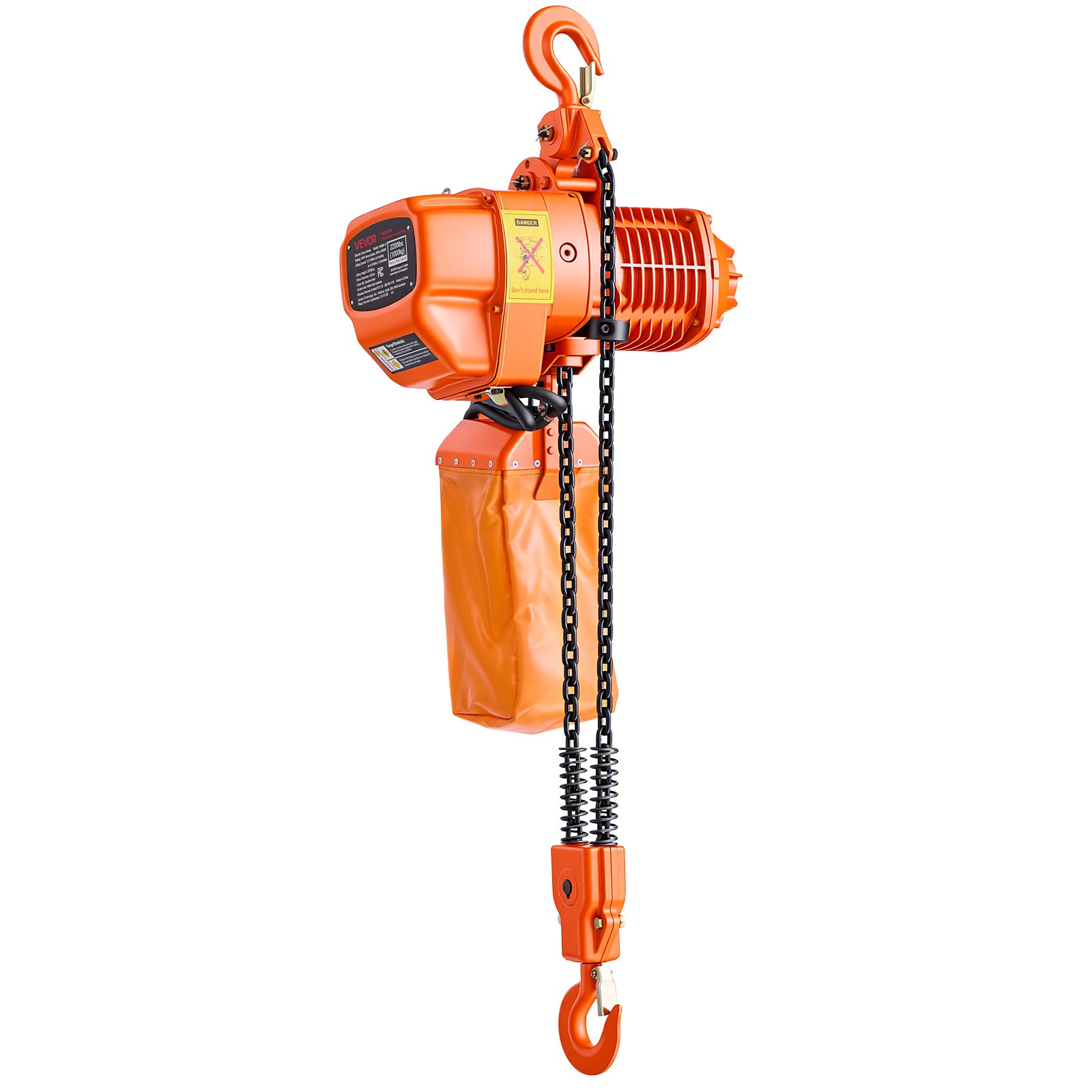 VEVOR Polipasto Eléctrico de Cadena Carga 1000 kg, Elevación de 6 m, Trifásico 480 V, 60 Hz, Doble Velocidad 1,2 y 4,2 m/min, Control Remoto por Cable e Inalámbrico, Acero G80 para Motor Garaje Taller