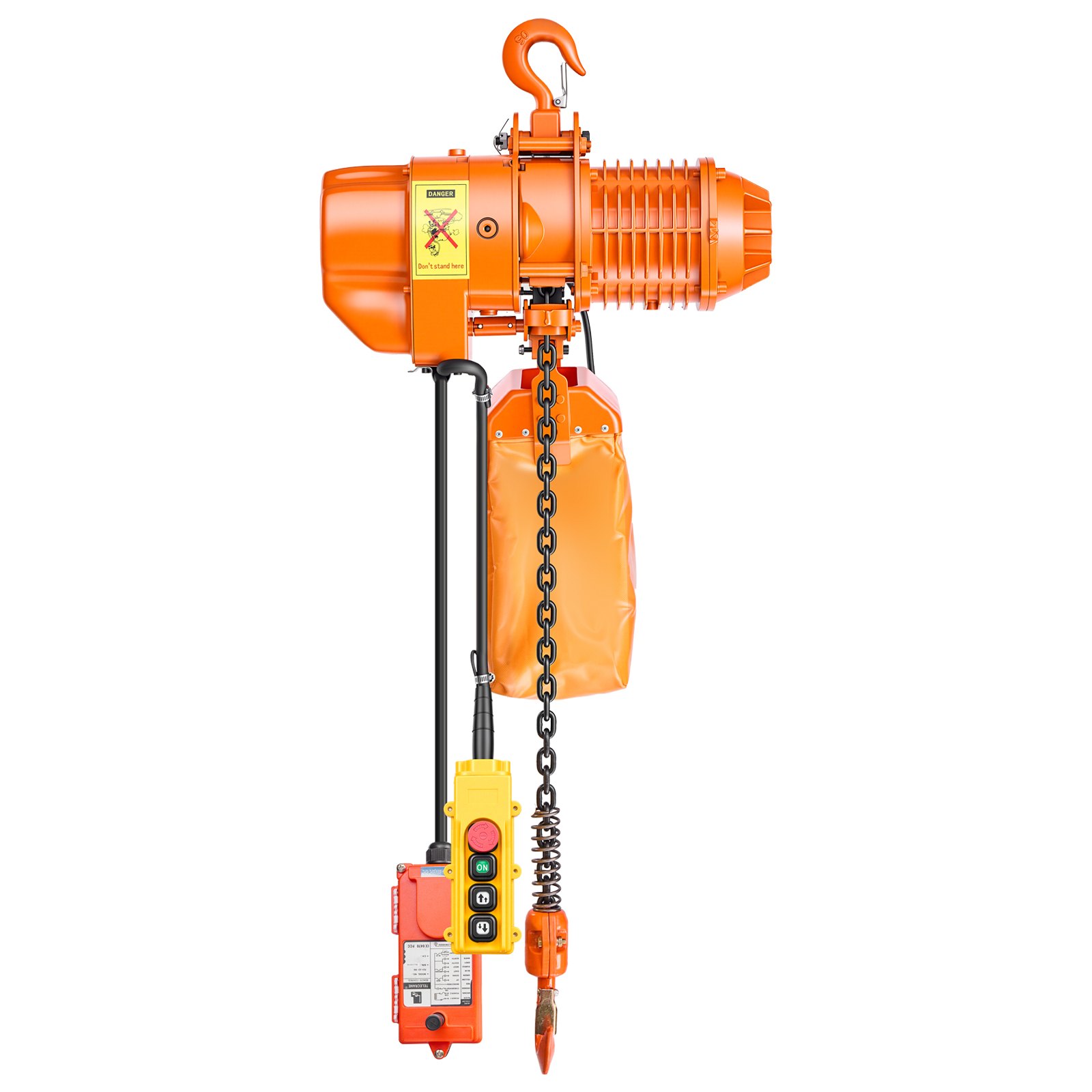 VEVOR Polipasto Eléctrico de Cadena Carga 500 kg, 6 m Altura, Trifásico 480 V, 60 Hz, Doble Velocidad 8,4 y 2,4 m/min, Control Remoto Inalámbrico 100 m, Gancho Giratorio 360° para Taller Motor Garaje