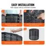 VEVOR Compostador de Jardín 1000 L Contenedor de Abono Exterior HDPE Expandible Diámetro de 106,68 cm Fácil de Instalar Gran Capacidad para Agarrar Hojas Compostaje Creación Rápida de Suelo Fértil