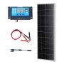 VEVOR Kit de Panel Solar Monocristalino 100 W Panel Solar Monocristalino 12 V con Controlador de Carga Módulo Fotovoltaico Monocristalino de Alta Eficiencia 23% IP68 a Prueba de Agua para RV, Barcos