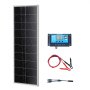 VEVOR Kit de Panel Solar Monocristalino 100 W Panel Solar Monocristalino 12 V con Controlador de Carga Módulo Fotovoltaico Monocristalino de Alta Eficiencia 23% IP68 a Prueba de Agua para RV, Barcos