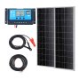 VEVOR Kit de Panel Solar Monocristalino 200W 2 Paneles Solares y Controlador de Carga Módulo Fotovoltaico Monocristalino de Alta Eficiencia 23% Impermeable IP68 para el Hogar, RV, Barco, Fuera de Red