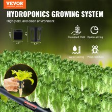 VEVOR Sistema de Cultivo Hidropónico, 108 Sitios, 3 Capas, Tubos de PVC Gris Oscuro, Kit de Cultivo Hidropónico con Bomba de Agua, Temporizador, Cestas y Esponjas para Frutas, Verduras, Hierbas