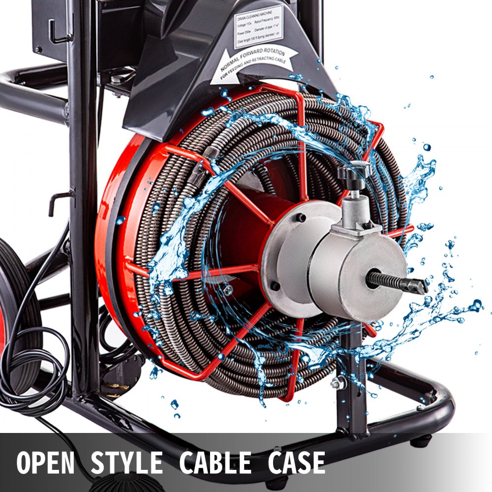 Maquina Desatascar Tuberia 100'x 1/2 " Desatascador Tuberia 550 W Con Cortadores