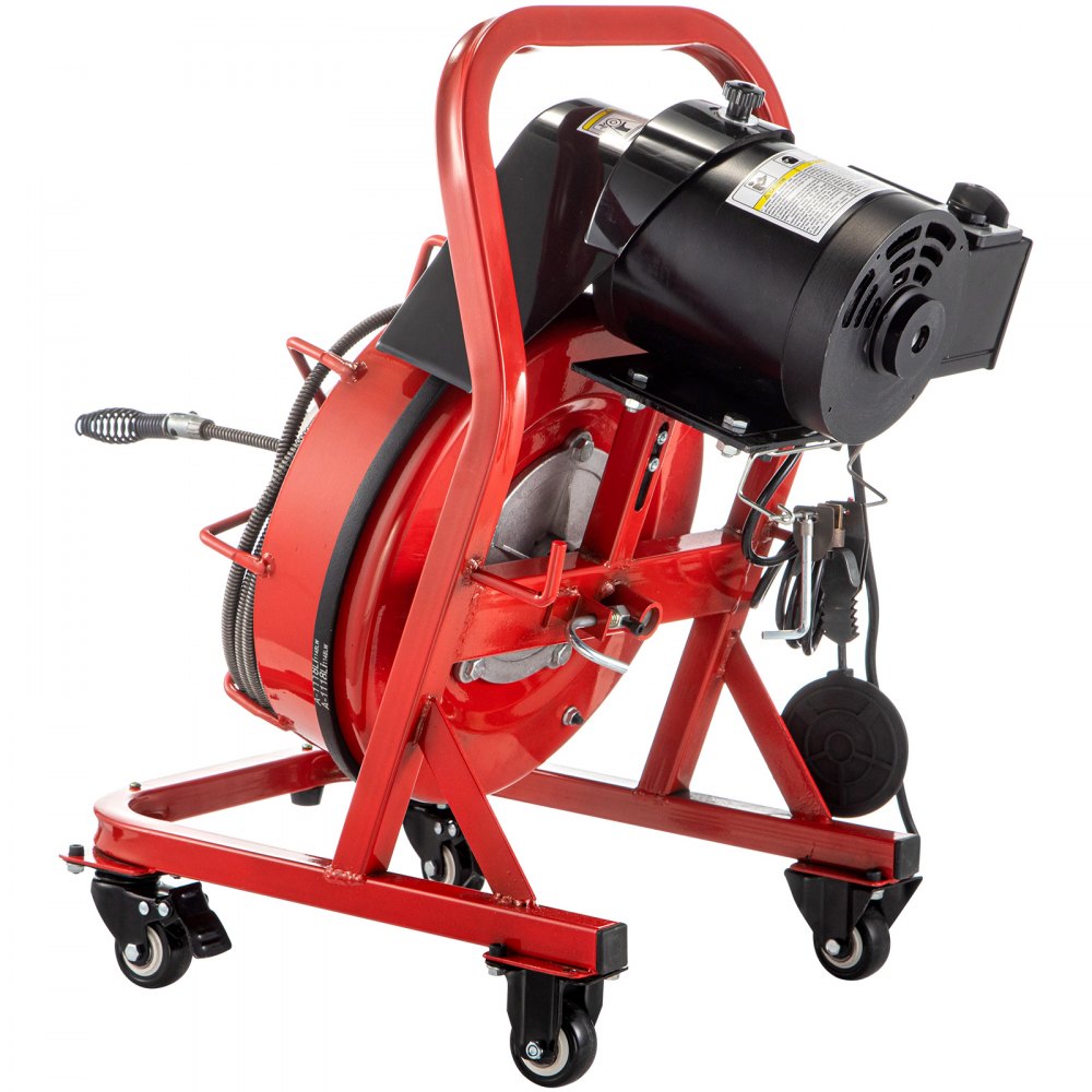 Vevor Máquina Desatascar Tubos 50'x1/2" Desatascador Tubería 370w Con Cortadores