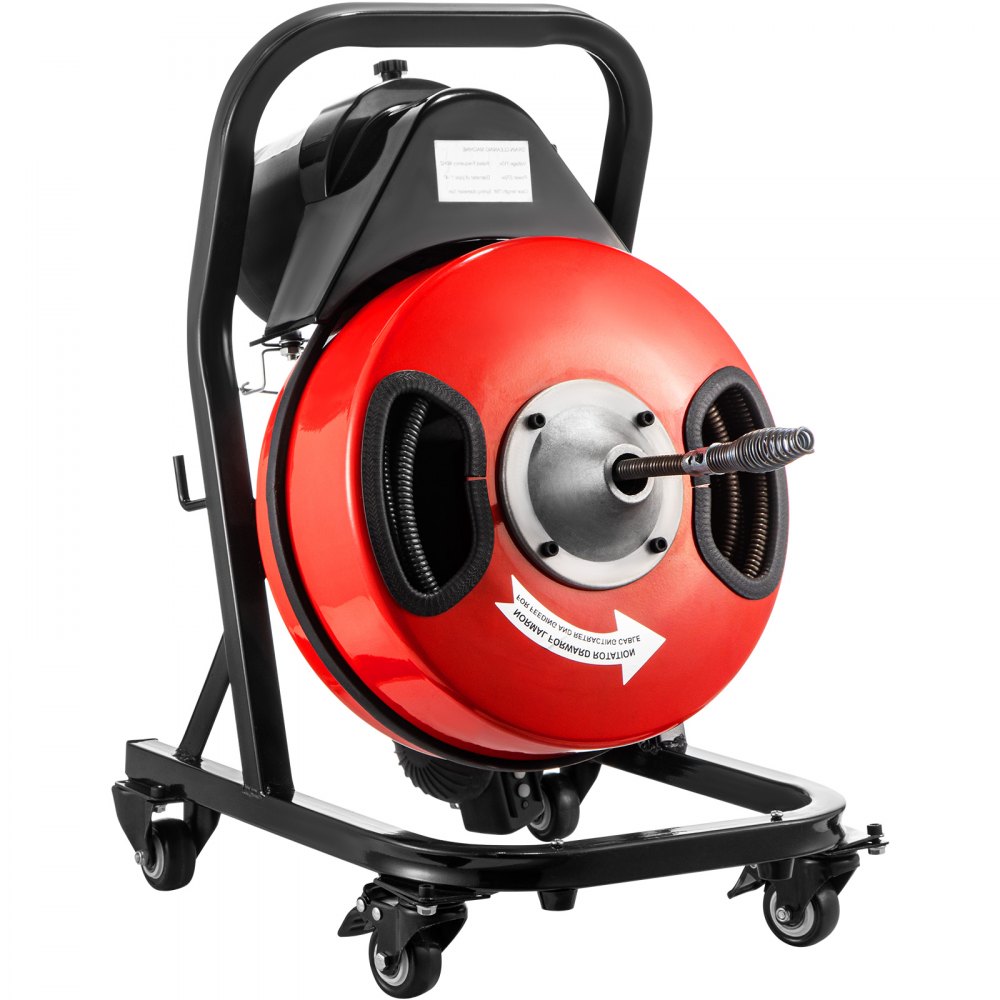 Vevor Máquina Desatascar Tubos 50'x1/2" Desatascador Tubería 370w Con Cortadores