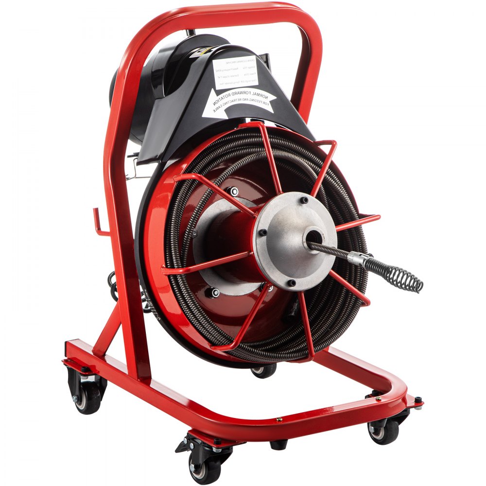 Vevor Máquina Desatascar Tubos 50'x3/8" Desatascador Tubería 370w Con Cortadores