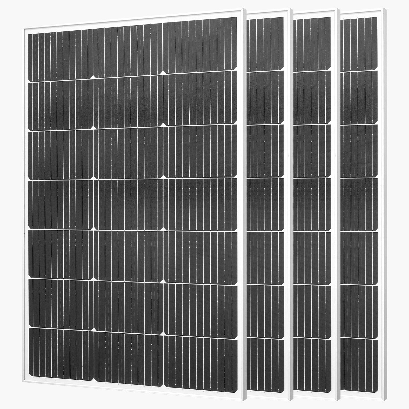 VEVOR 4 Paneles Solares Monocristalinos 100 W, Eficiencia de Conversión ≥23 %, con Salida MC4 Estable y Marco de Aluminio, Impermeable IP65 para Coches, Barcos, Autocaravanas, 895 x 580 x 30 mm