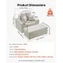 VEVOR Sofá Cama Modular para Yoga y Masajes, Convertible en Sillón, con Almacenaje, con Cojines y Bolsillo Lateral, para Salón y Dormitorio, Diseño Ergonómico, Color Beige, 1115 x 1490 x 740 mm