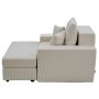 VEVOR Chaise Lounge Chair, 1115 mm Boneless Modular Chaise Lounge Indoor, Oversized Corduroy Reading Chair with Throw Pillows & Armrests, Deep Seat Sofa Couch Sleeper for Living Room, Bedroom, Beige