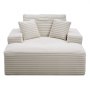 VEVOR Chaise Lounge Chair, 1380 mm Boneless Chaise Lounge Indoor, Modern Upholstered Oversized Reading Chair with Throw Pillows & Armrests, Sofa Couch Deep Seat Sleeper for Living Room, Bedroom, Beige
