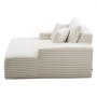 VEVOR Chaise Lounge Chair, 1380 mm Boneless Chaise Lounge Indoor, Modern Upholstered Oversized Reading Chair with Throw Pillows & Armrests, Sofa Couch Deep Seat Sleeper for Living Room, Bedroom, Beige