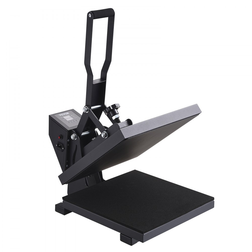 VEVOR Heat Press Machine 38 x 38 cm Heat Transfer Machine for T-Shirts, for Heat Transfer Vinyl, Fast and Even Heating, High Pressure for Digital Industrial-Quality Sublimation Printer, Black