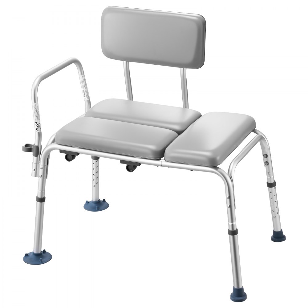 VEVOR Silla para Bañera con Brazo y Respaldo, Asiento de Bañera Capacidad de 227 kg, Altura Ajustable de 385 a 500 mm, Silla de Ducha para Adultos, Personas Mayores, Personas con Discapacidad
