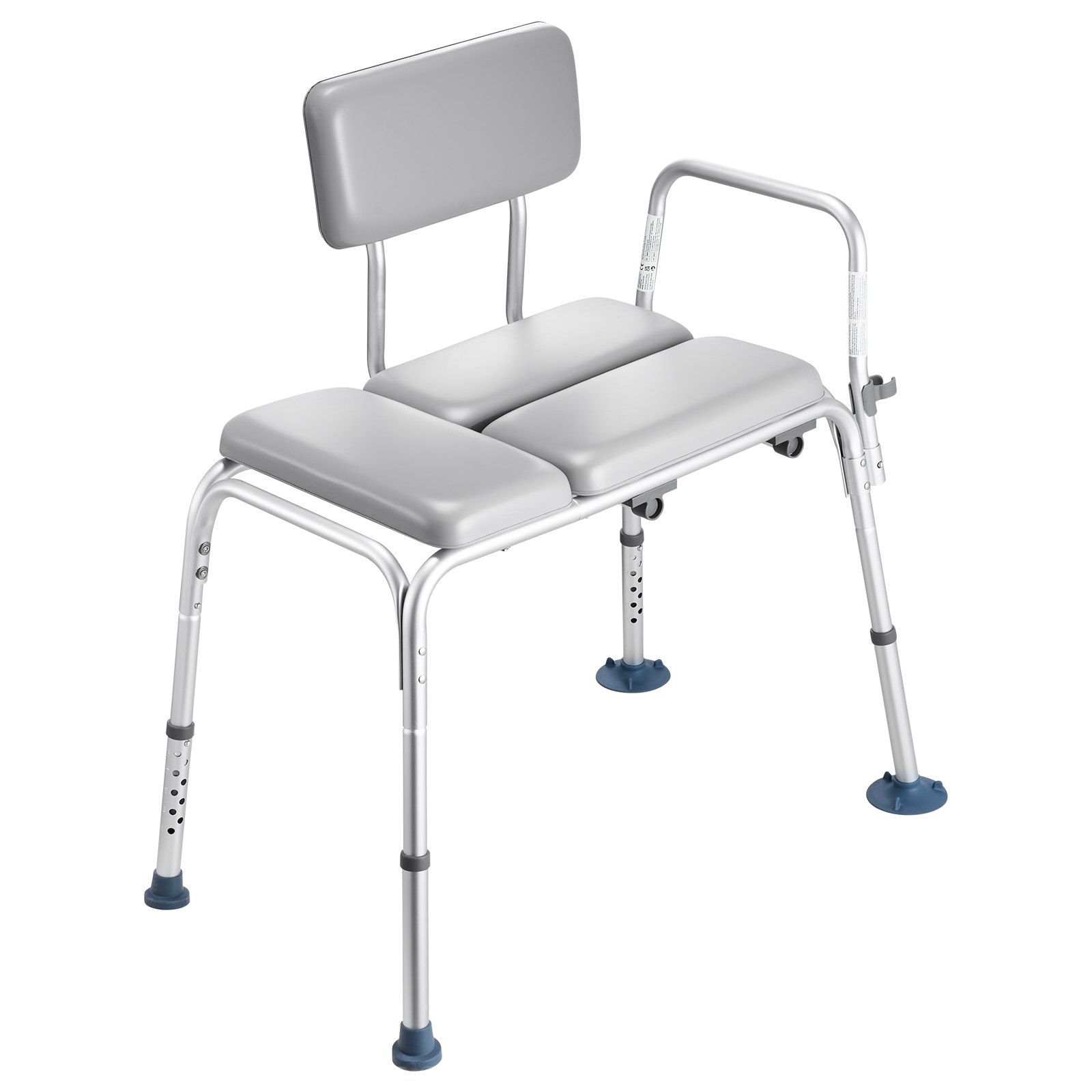 VEVOR Silla para Bañera con Brazo y Respaldo, Asiento de Bañera Capacidad de 227 kg, Altura Ajustable de 385 a 500 mm, Silla de Ducha para Adultos, Personas Mayores, Personas con Discapacidad
