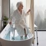 VEVOR Tub Transfer Bench for Bathtub, 180 kg Capacity Heavy Duty Shower Chair with Arm, Backrest and Curtain Slot, Height Adjustable Shower Bench Bath Seat for Adults, Seniors, Elderly and Disabled
