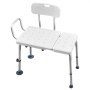 VEVOR Tub Transfer Bench for Bathtub, 180 kg Capacity Heavy Duty Shower Chair with Arm, Backrest and Curtain Slot, Height Adjustable Shower Bench Bath Seat for Adults, Seniors, Elderly and Disabled