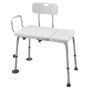 VEVOR Tub Transfer Bench for Bathtub, 180 kg Capacity Heavy Duty Shower Chair with Arm, Backrest and Curtain Slot, Height Adjustable Shower Bench Bath Seat for Adults, Seniors, Elderly and Disabled
